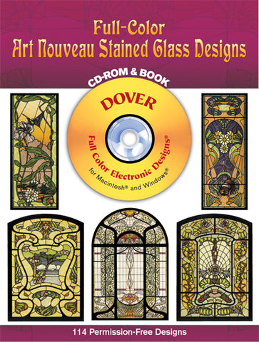 Art Noveau Stained Glass Cd-Rom